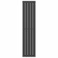 376mm x 1600mm Black Designer Vertical Single Flat Panel Radiator, 2131 BTU