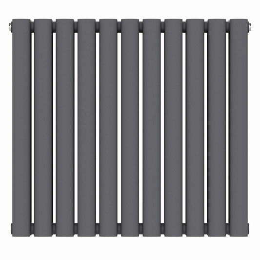 660 mm x 600 mm, anthrazitgrauer Designer-Horizontal-Doppelsäulenheizkörper, 2851 BTU