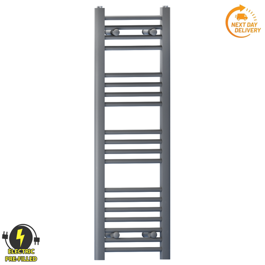 300mm Wide - 1000mm High Anthracite Grey Electric Heated Towel Rail Radiator