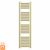 300mm Wide - 1200mm High Shiny Gold Heated Towel Rail Radiator