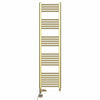 Dual Fuel 300 x 1600mm Shiny Gold Heated Towel Rail Radiator- (incl. Valves + Electric Heating Kit)