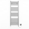 350mm Wide - 1000mm High Flat Chrome Electric Heated Towel Rail Radiator