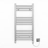 300mm Wide - 700mm High Flat Chrome Electric Heated Towel Rail Radiator