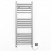 300mm Wide - 900mm High Flat Chrome Electric Heated Towel Rail Radiator