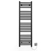 300mm Wide - 1200mm High Flat Black Electric Heated Towel Rail Radiator