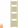 400mm Wide - 1200mm High Shiny Gold Heated Towel Rail Radiator