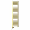 Dual Fuel 400 x 1200mm Shiny Gold Heated Towel Rail Radiator- (incl. Valves + Electric Heating Kit)