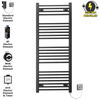 Radiateur sèche-serviettes électrique noir mat de 400 mm de large et 1 200 mm de haut