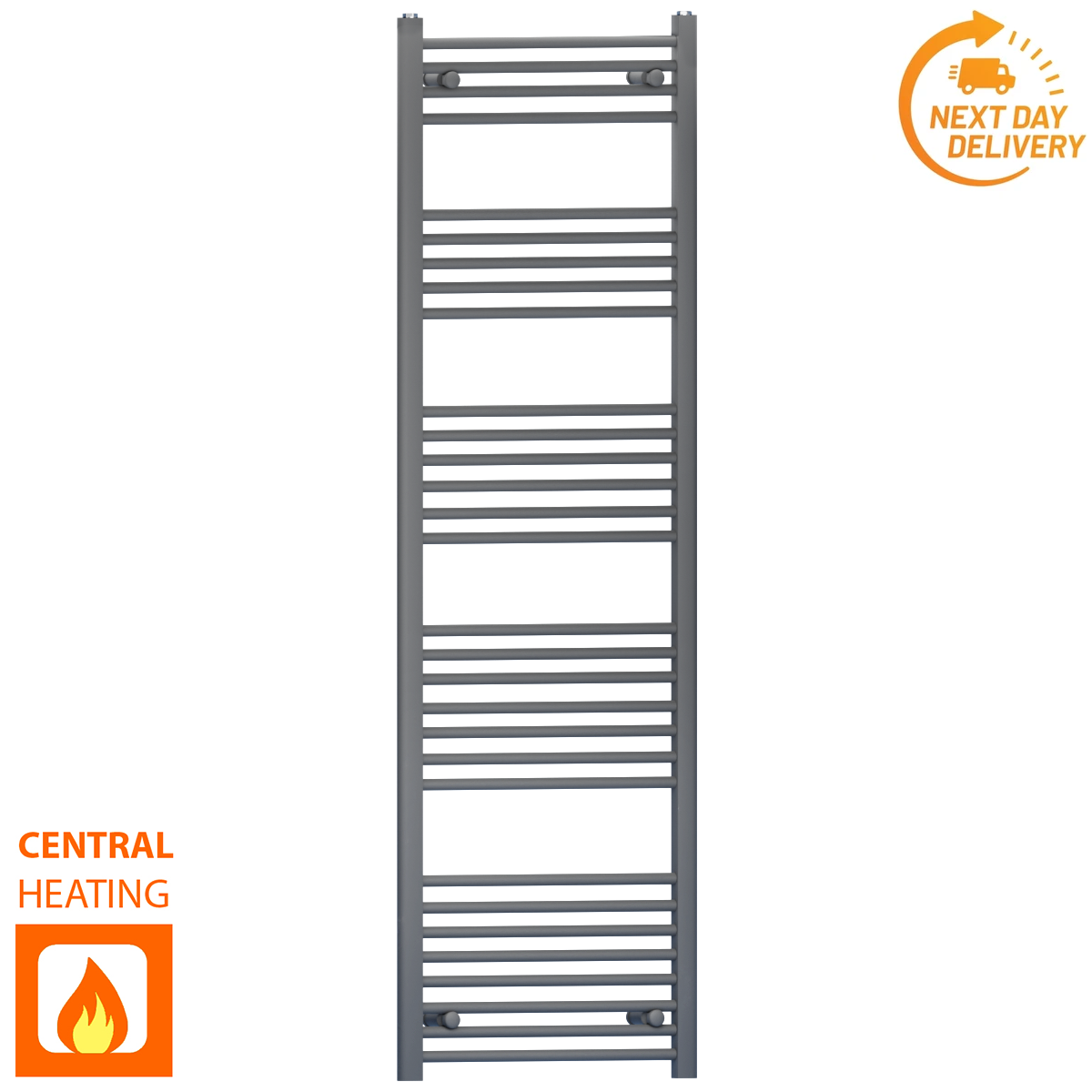 450mm Wide 1700mm High Anthracite Grey Heated Towel Rail Radiator