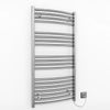 400mm Wide - 1000mm High Curved Chrome Electric Heated Towel Rail Radiator