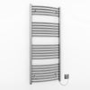 400mm Wide - 1200mm High Curved Chrome Electric Heated Towel Rail Radiator