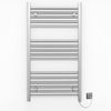 600mm Wide - 900mm High Flat Chrome Electric Heated Towel Rail Radiator