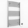 Radiateur sèche-serviettes électrique chromé incurvé de 400 mm de large et 900 mm de haut