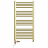 Dual Fuel 500 x 1000mm Shiny Gold Heated Towel Rail Radiator- (incl. Valves + Electric Heating Kit)