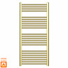 550mm Wide - 1200mm High Shiny Gold Heated Towel Rail Radiator