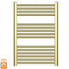 500mm Wide - 800mm High Shiny Gold Heated Towel Rail Radiator