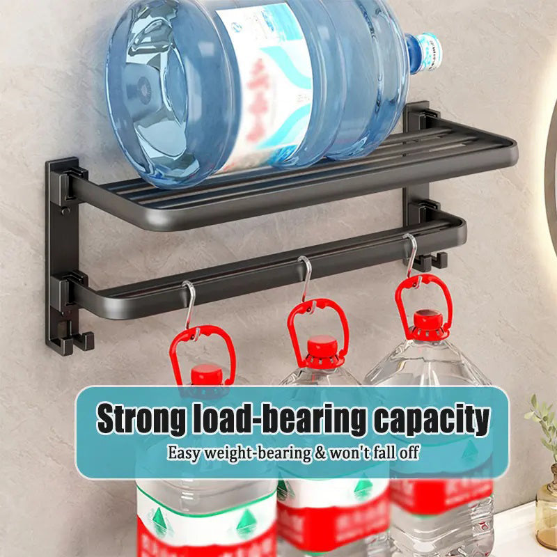 Aluminium Grey Anthracite Towel Rail Holder Wall Mounted Rack Shelf Organiser For a Bathroom