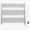 800mm Wide - 600mm High Flat Chrome Electric Heated Towel Rail Radiator