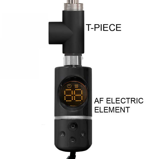 Élément chauffant électrique à immersion type AF (té en T + porte-serviettes thermostatique) noir