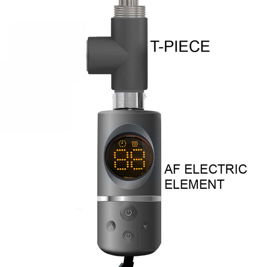 Élément chauffant électrique à immersion type AF (té + sèche-serviettes thermostatique) gris anthracite