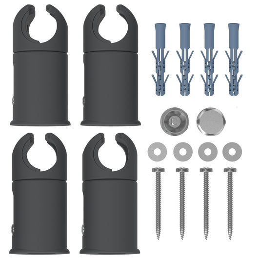 Clamp UNIVERSAL Anthracite brackets Heated towel RAIL radiator Flat Or Curved (19mm, 22mm, 25mm)