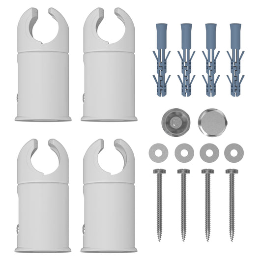 Clamp UNIVERSAL White brackets Heated towel RAIL radiator Flat Or Curved (19mm, 22mm, 25mm)