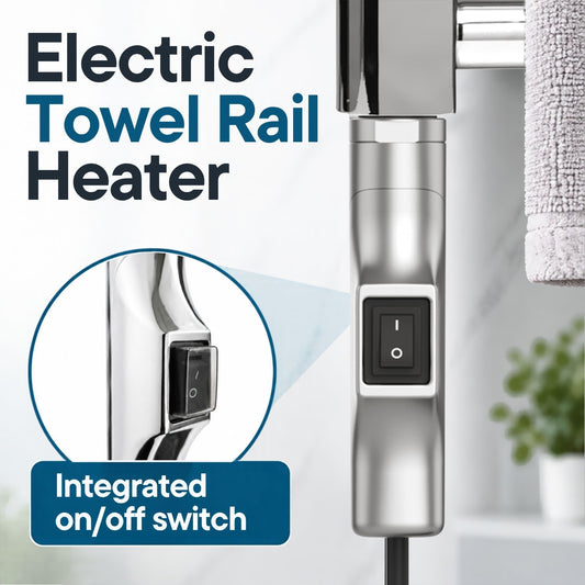 Chrome Towel Rail Radiator Electric Heating Element with a Button 150-800W