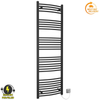 Radiateur sèche-serviettes électrique incurvé noir de 400 mm de large et 1 700 mm de haut