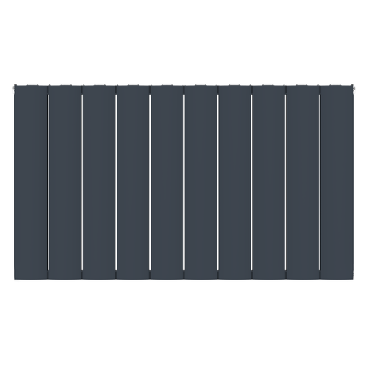 Horizontal Aluminium Radiator 600 x 1022mm – Anthracite Grey Double Panel – Model Diva