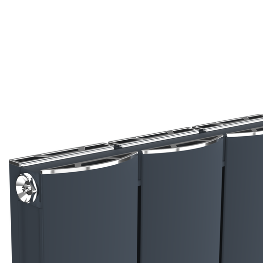 Horizontal Aluminium Radiator 600 x 1022mm – Anthracite Grey Double Panel – Model Diva