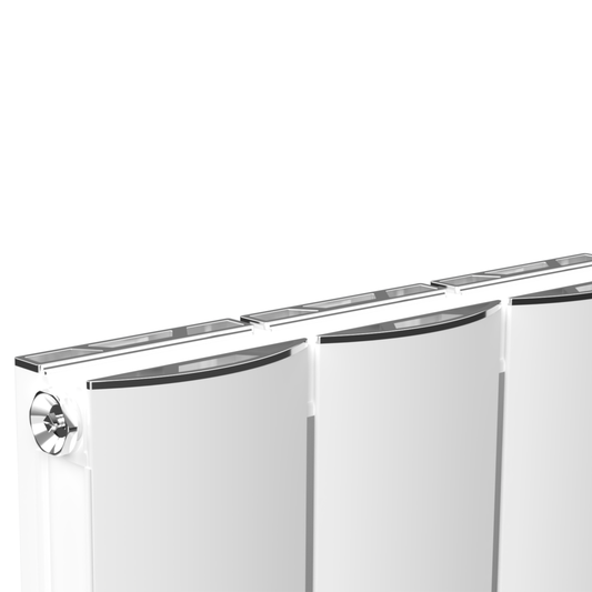 Vertical Aluminium Radiator 1800 x 407mm – White Double Panel – Model Diva