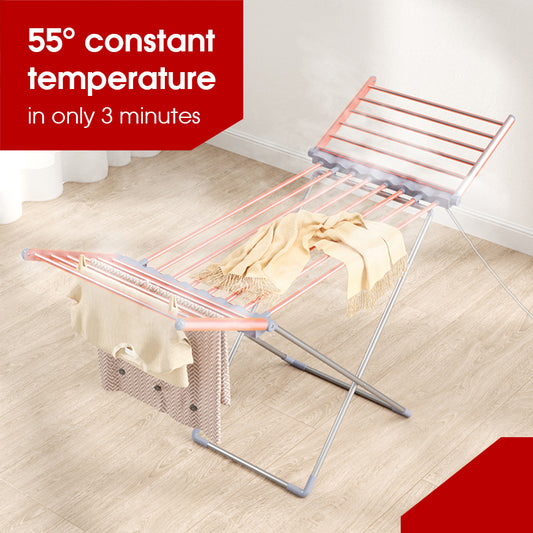 Elektrischer Wäscheständer mit Flügeln, faltbar, für den Innenbereich, beheiztes Gestell