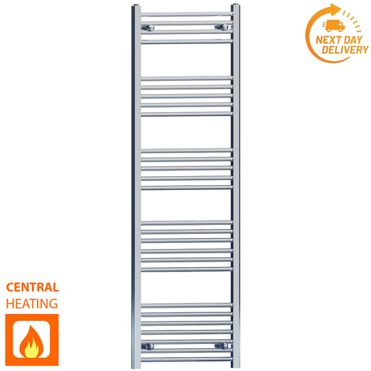 500mm Wide - 1600mm High Flat Chrome Heated Towel Rail Radiator
