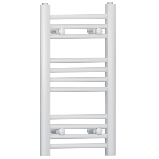 300mm Wide - 600mm High Flat White Heated Towel Rail Radiator