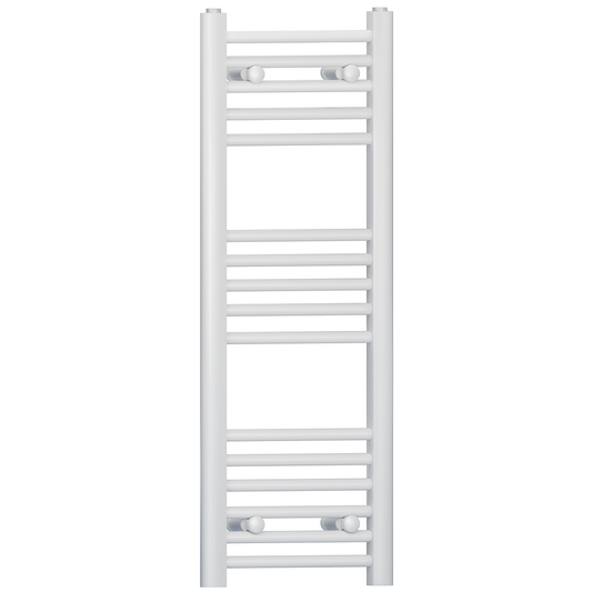 300mm Wide - 900mm High Flat White Heated Towel Rail Radiator