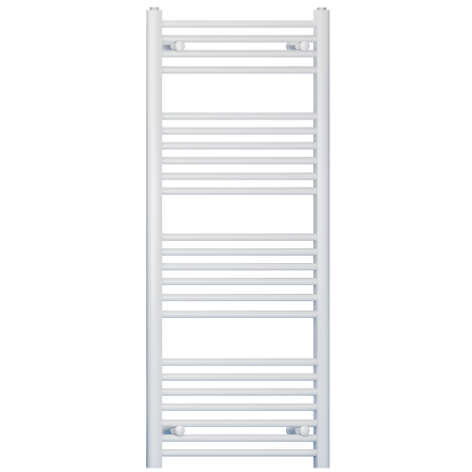 400mm Wide - 1200mm High Flat White Heated Towel Rail Radiator