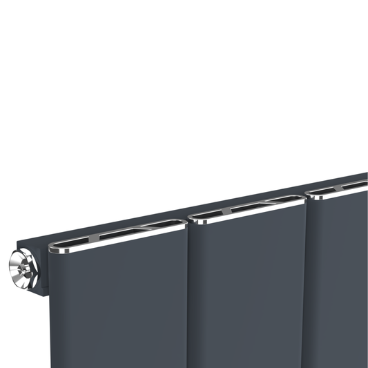 Horizontal Aluminium Radiator 600 x 1022mm – Anthracite Grey Single Panel – Model Lena