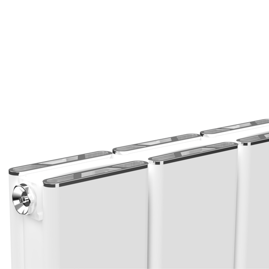 Vertical Aluminium Radiator 1800 x 407mm – White Double Panel – Model Lena