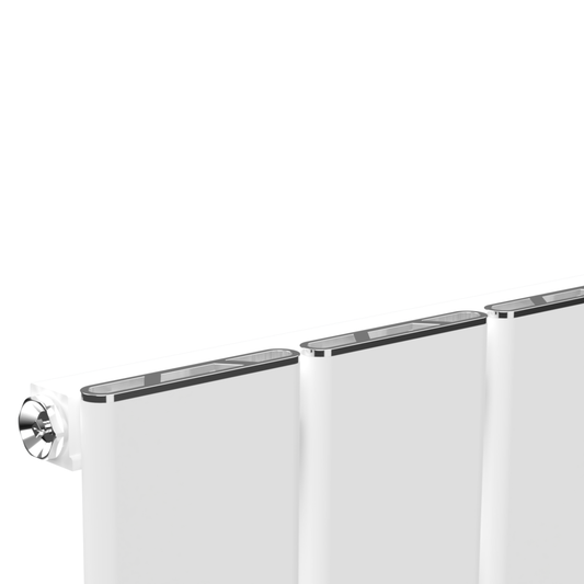 Vertical Aluminium Radiator 1800 x 407mm – White Single Panel – Model Lena