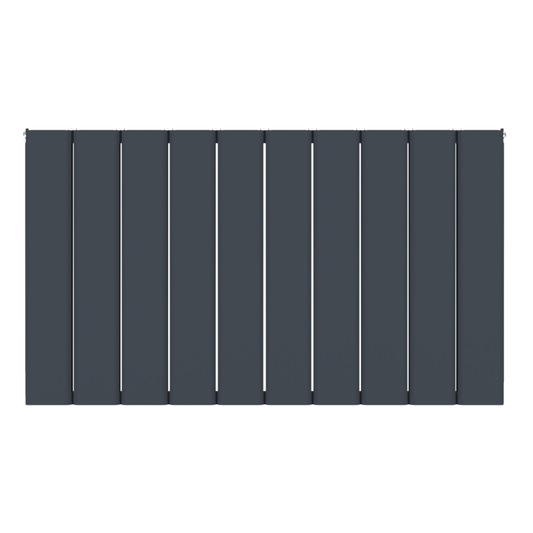 Horizontal Aluminium Radiator 600 x 1022mm – Anthracite Grey Double Panel – Model Mira