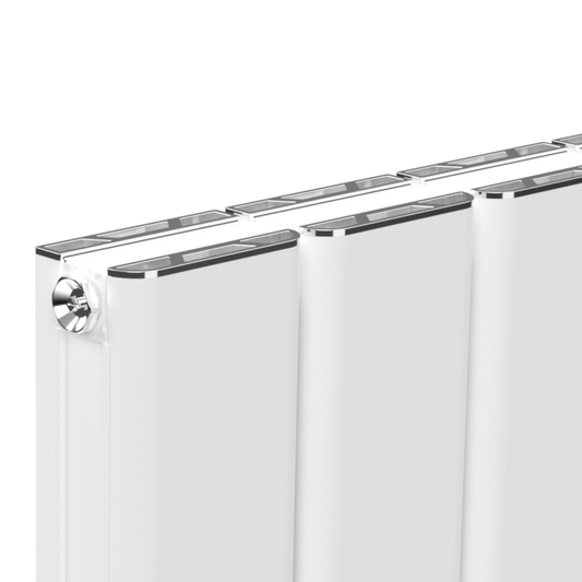 Vertical Aluminium Radiator 1800 x 407mm – White Double Panel – Model Mira