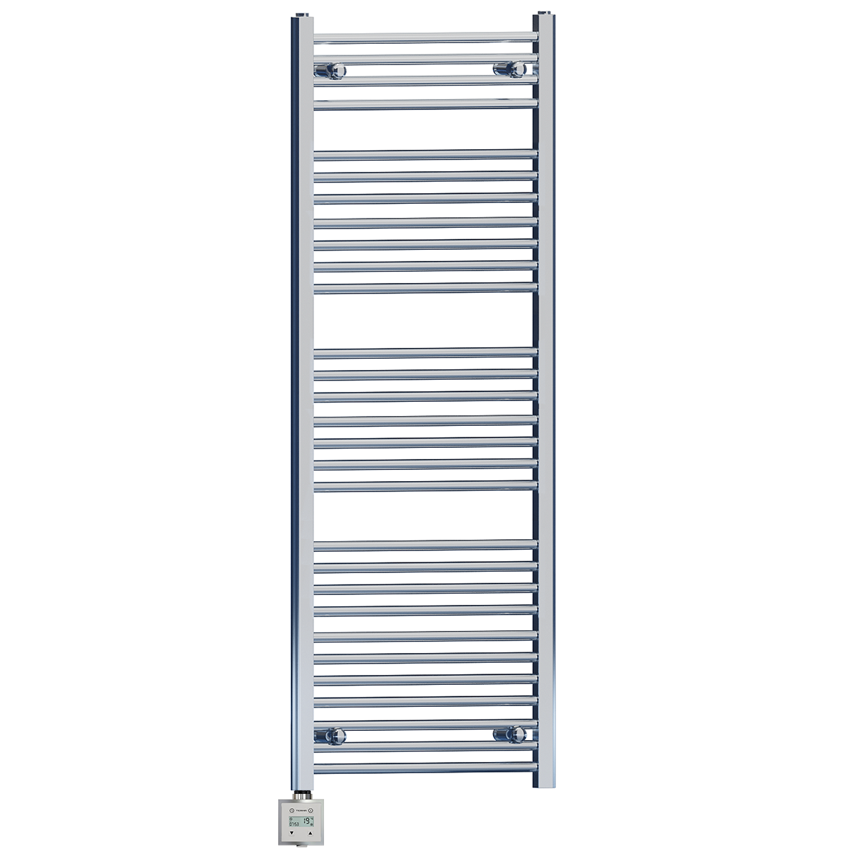 500mm Wide - 1500mm High Flat Chrome Electric Heated Towel Rail Radiator Stock Clearance