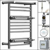 490mm Wide Chrome Electric Towel Rail Radiator Top Shelf & Two Towel Holder OSLO For Bathroom & Kitchen