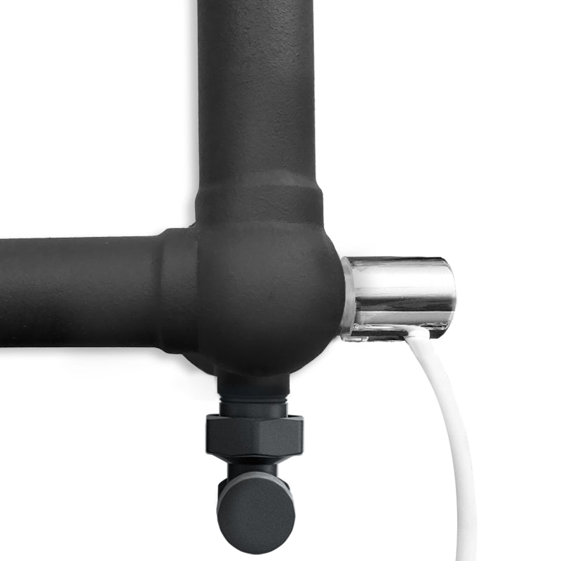 Dual Fuel 500 x 750 mm gerader anthrazitgrauer Designer-Handtuchheizkörper – (inkl. Ventile + Elektroheizungs-Set)