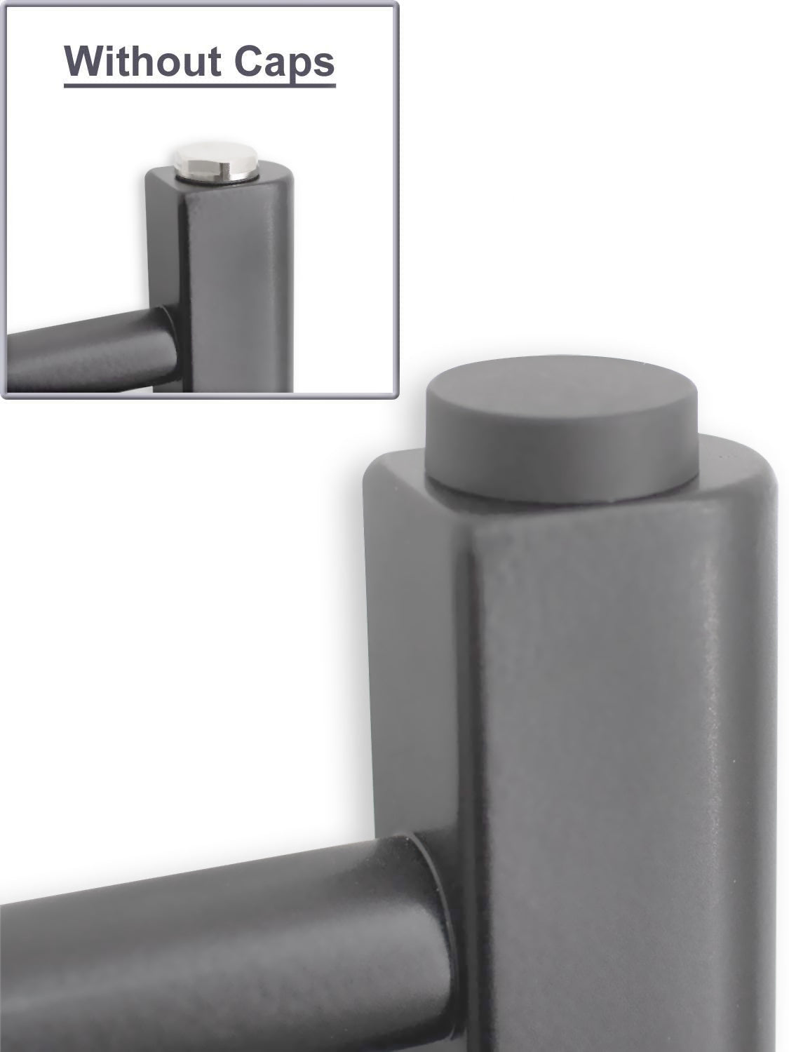 Anthracite Grey Radiator Cover Caps for Towel Rail Blanking & Air Vent Valves (5 Pairs)