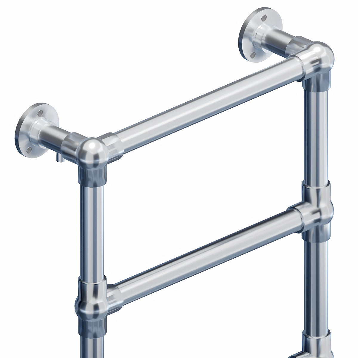 Dual Fuel 500 x 750 mm gerader, verchromter Charlotte Designer-Handtuchheizkörper – (inkl. Ventile + Elektroheizungs-Set)