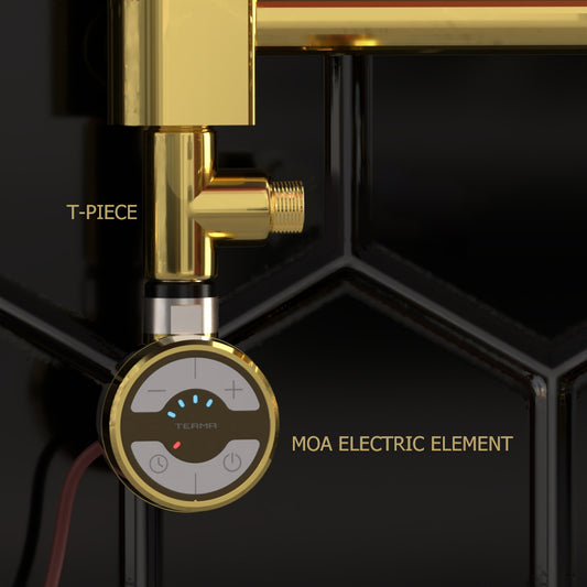 Terma Moa Gold Dual Fuel pour sèche-serviettes, raccord en T uniquement + résistance électrique