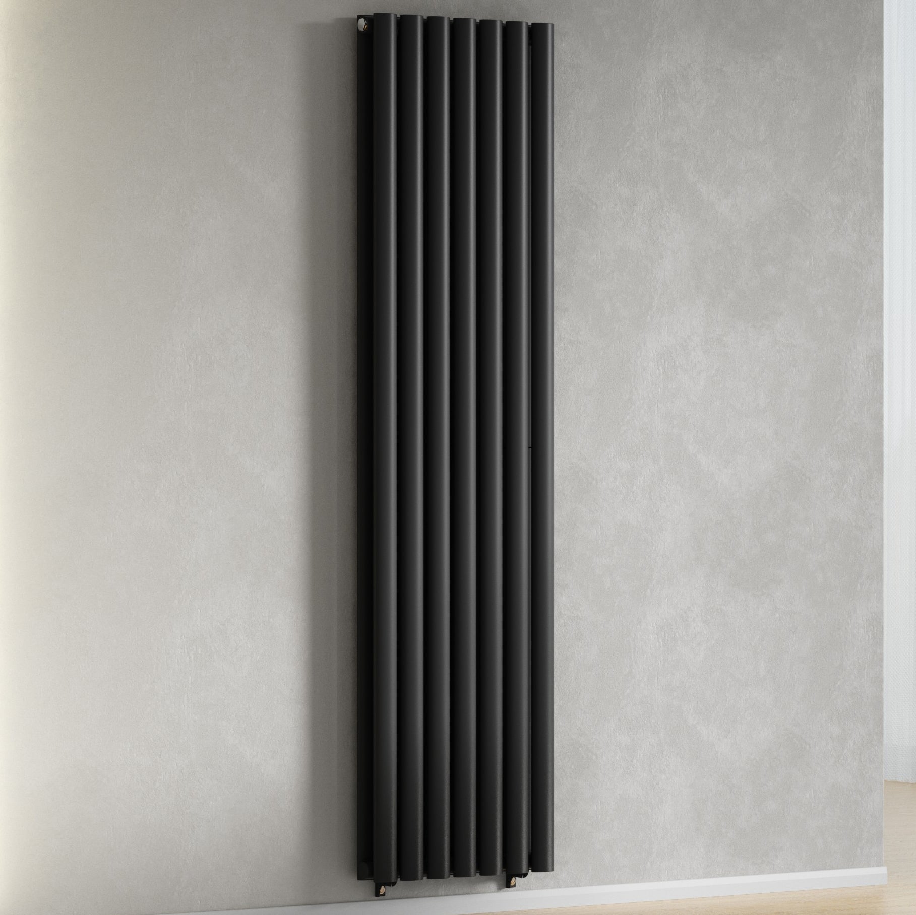 420mm x 1600mm Black Designer Vertical Double Column Radiator - Main Image