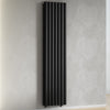 420mm x 1600mm Black Designer Vertical Double Column Radiator, 4607 BTU