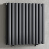 660mm x 600mm Anthracite Gray Designer Horizontal Double Column Radiator, 2851 BTU